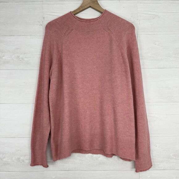 J. Crew Women XL Rollneck Sweater in Supersoft Yarn Pink Wool Alpaca Blend - Picture 1 of 13